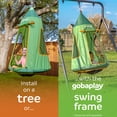 thumbnail image 3 of gobaplay FlyMax Saucer Tree Swing with Tent, 39" Round Platform for Kids, Green, 3 of 5