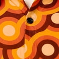 thumbnail image 5 of CONZONE Mens 70S Disco Buttons Down Shirts Long Sleeve Hippie Shirts for Men Trendy Floral Graphic Lapel Soft Lightweight Tops, 5 of 8