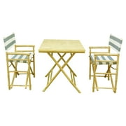 Phat Tommy Foldable 3 Piece Square Patio Bistro Set