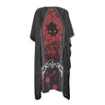 thumbnail image 2 of HELLHERO Fashion Bathing Suit Cover Up for Summer Polyester Casual Long Kimono Swimsuit Cover Up Rose Coffin Cat, 2 of 6
