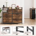 thumbnail image 6 of NEILA 9-Drawer Dresser for Bedroom Chest of Drawers with Power Outlets for Living Room，Metal Frame & Fabric Drawer Storage Organizer Wood Top Cabinet for Entryway，Hallway，Closet，Nursery，Brown, 6 of 7
