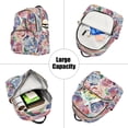 thumbnail image 5 of Fashion Quilted Backpack for Women Lightweight Travel Daypack Casual Bag for Shopping Travel Modern Art Roses S, 5 of 7
