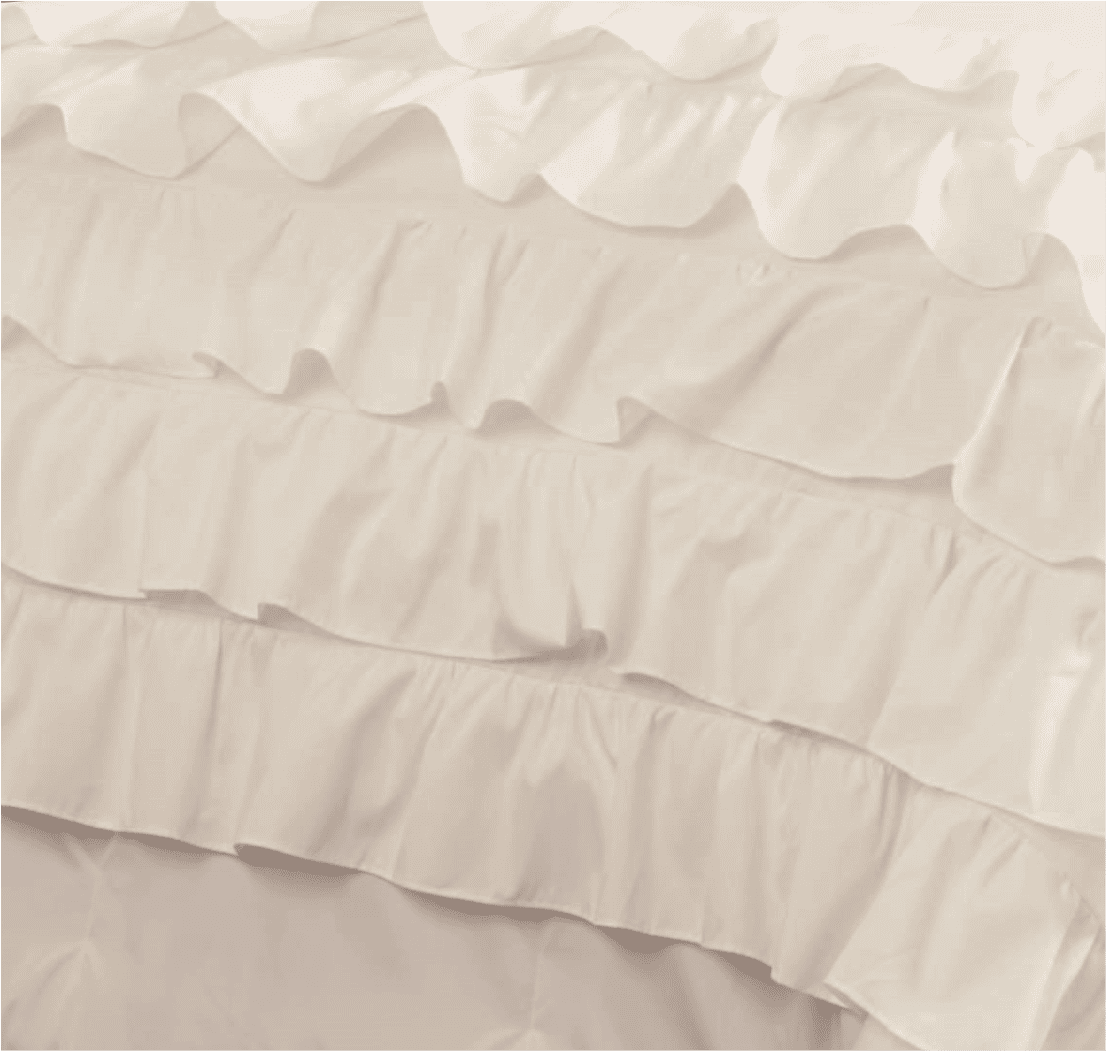 Latitude White Ruby Ruffle Bedding Comforter Set Full/Queen 