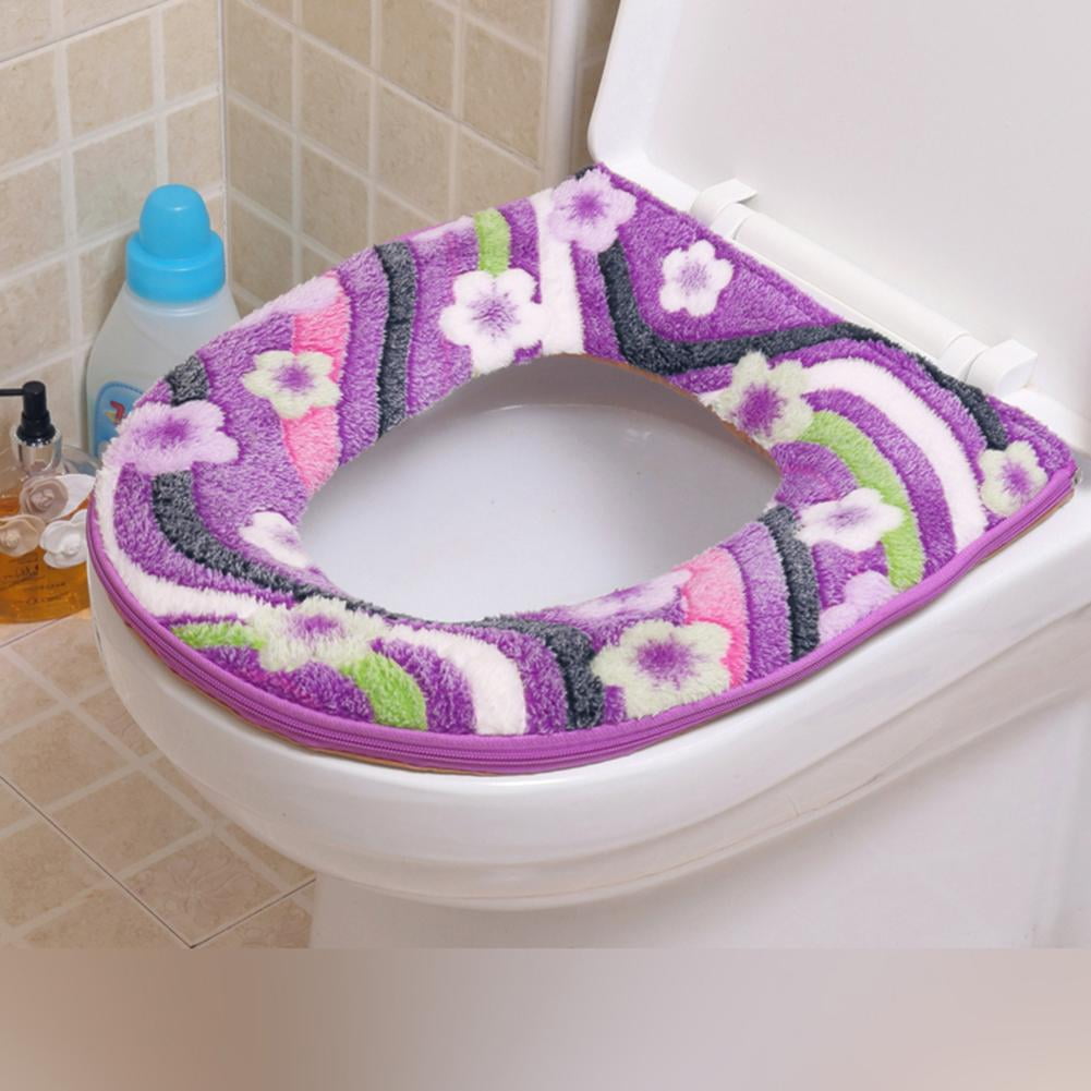 Coral Velvet Thicken Toilet Cover Seat Lid Pad Bathroom Protector