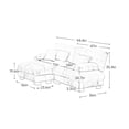 thumbnail image 2 of KYLE & KAY 94"L Shape Sofa, Chenille 2 Seater Cloud Couch with 4 Soft Pillows, Upholstered Deep Seat Sofa Couch with Convertible Ottoman for Living Room, Apartment, Office, Gray, 2 of 7