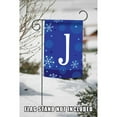 thumbnail image 2 of Toland Home Garden Winter Snowflakes Monogram J Personalized Winter Flag Double Sided 12x18 Inch, 2 of 5