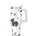 thumbnail image 2 of Personalized Dog Lover Gift Idea - 40oz Insulated Tumbler with Straw for Women - Non-Slip Handle Coffee Travel Cup, 2 of 7