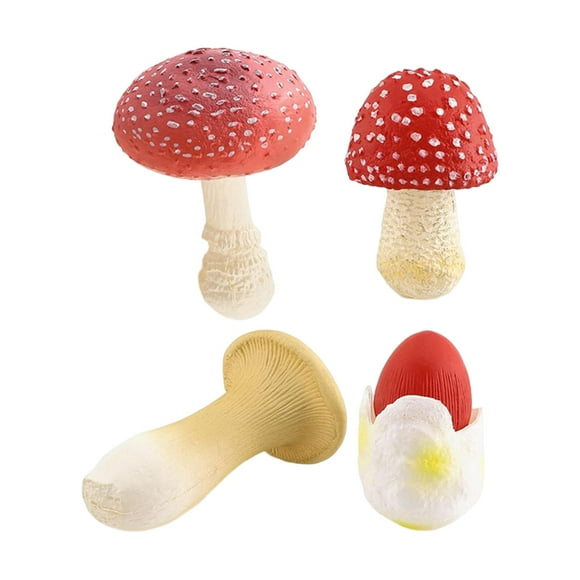 4 Pcs Modèle Artificiel Activités d'Apprentissage Figurines Miniatures pour Conte de Maternelle Scène de Table de Sable Garderie Tout-Petits Rouge