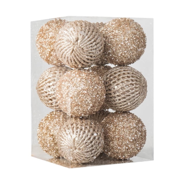 Bolas de Navidad perfecl 12 piezas decorativas colgantes dorado
