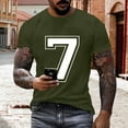 thumbnail image 2 of Dagegui Men's Athletic T-Shirts Number 7 Short Sleeve Crewneck Tee Lightweight Running Workout Sport Football Tshirt Tops Green XXXL, 2 of 6