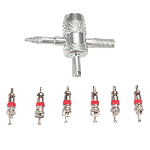 YSABOXY 7Pcs Tyre Vae Core With Remover Tool Schrader Vaes For Car or Bike Repa ir