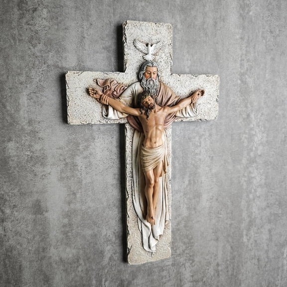 Religious Crucifix Wall Art   Holy Trinity Design   Hot Deal   Uplifting Inspirational Decor   Gift for Church & Home