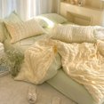 thumbnail image 4 of Cream fresh bubble gauze washed cotton four piece set, ins style bed sheet and duvet cover, three piece set of bedding  1pcs, 4 of 6