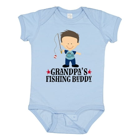 

Inktastic Grandpa Fishing Buddy Fisherman Gift Baby Boy Bodysuit