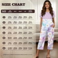 thumbnail image 7 of DISNIMO Daisy Printed Womens Pajama Set, Tie Dye Printed Sleepwear Soft 2 Piece Pjs Set Short Sleeve Tops and Capri Pant Lounge, XL, 7 of 7