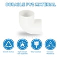 thumbnail image 3 of Codo de 90 Grados de 32mm, 8Pcs Conectores de Accesorios de Tubería, Blanco, 3 of 7