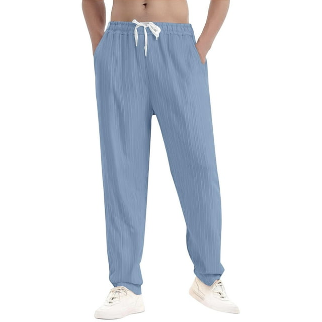 Pantalones largos para hombre, de color liso, informales, deportivos, holgados, modernos, versátiles, transpirables.