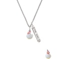thumbnail image 2 of Delight Jewelry Resin White Chicken Silvertone Hope Anchors the Soul Bar Charm Necklace, 23", 2 of 4