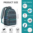 thumbnail image 6 of Trendy Tribal Print Backpack - Boho Style Rucksack with 17" Laptop Pocket | Durable College Bookbag for School, Work & Travel, Water-Resistant & Fashionable, 6 of 6