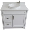 thumbnail image 3 of Bellaterra Home 400700-37R-WH-WEOC 37 in. Single Sink Vanity with Quartz Top, White - Center Oval Sink & Right Drawers, 3 of 14