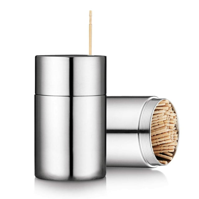 Makidar Toothpicks Holder Dispenser Stainless Steel (Chromed)