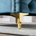 thumbnail image 5 of Modern Upholstered Accent Armchair Tufted Button Club Chair with Metal Legs, Living Room Single Sofa Chair Velvet Lounge Armchair with Nailhead Trim, Teal, 5 of 8