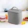 thumbnail image 2 of Bolsa de almuerzo portátil de gran capacidad con aislamiento de tela Oxford, impermeable, organizador de almacenamiento, color gris claro, 2 of 14