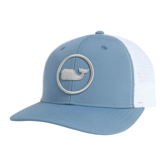 Sombrero Trucker Vineyard Vines para hombre, diseño Whale Dot Blue Mirage 2
