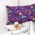 thumbnail image 4 of Honeii Retro 80s Style Print Pillow Cases,Plush Throw Pillow Covers,Decorative Pillowcase for Sofa, Couch, Living Room-16"x24", 4 of 6