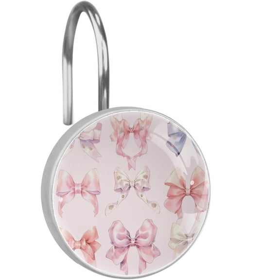 HemaKayy 12 Pcs Shower Curtain Hooks Bathroom Decorative Accessories Soft Butterfly Ring