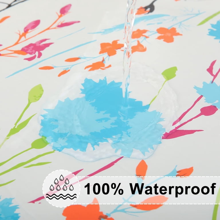decorUhome Round Waterproof Fitted Tablecloth, Elastic Edge photo 3
