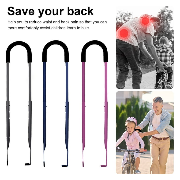 Children Bike Safety Trainer Handle Non slip Sponge Wrapped Heavy Duty Kids Cycling Learning Bike Balance Push Bar Bike Accessories