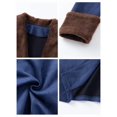 thumbnail image 5 of Women'S Suede Patchwork Plush Lapel Jacket Slim Fit Long Casual Coat Navy Blue XXL, 5 of 9