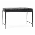 thumbnail image 1 of Pemberly Row Transitional 28" Top Grain Leather Ottoman Bench in Black, 1 of 7