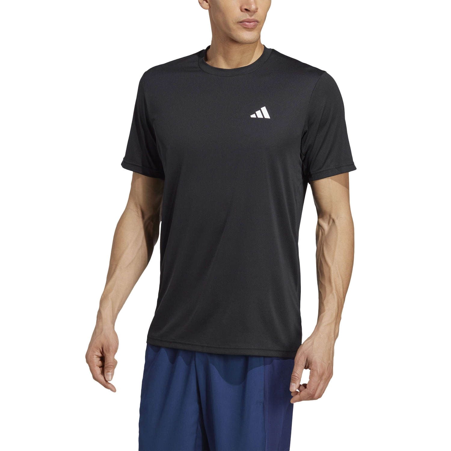 Men's adidas Train Essentials Feelready Training Tee Color: Dark Blue White Size: L