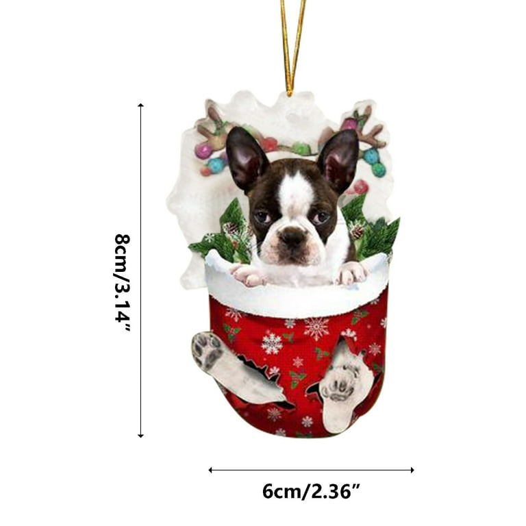 SDJMa Christmas Dog Ornaments, Wooden Ornament, Christmas Tree