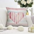 thumbnail image 3 of Valentines Day Pink Stripe Love Heart Be Mine Pillowcases,Romantic Throw Pillow Covers 18 X 18 Inch, Set Of 2, Linen Study Sofa Cushion Cover Indoor Living Room Home Decor, 3 of 7