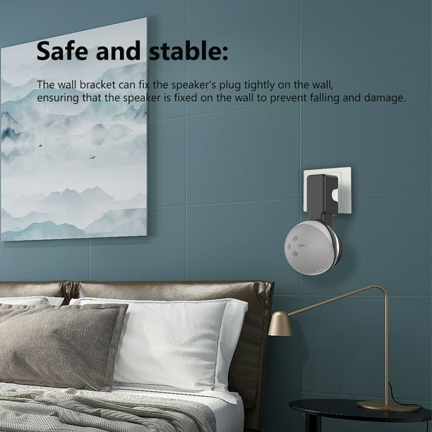 Mini soporte de montaje en pared Ocultar cables desordenados Ahorro de espacio para Amazon Echo Dot 5th/4th Kuymtek Para estrenar