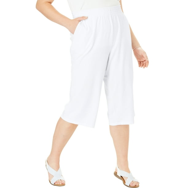 Woman Within Woman Within Women's Plus Size Jersey Knit Capri Pant