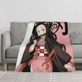 thumbnail image 4 of Demon Slayer Nezuko Cute Anime Blanket - Soft Warm Flannel Throw for Bedroom & Living Room Decor Lightweight Fleece Bed Blanket, 4 of 6
