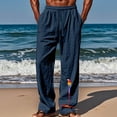 thumbnail image 2 of Szhihuiw Mens Casual Pants Lightweight Elastic Waist Wide Leg Trousers with Pockets Plus Size Fashion, 2 of 6