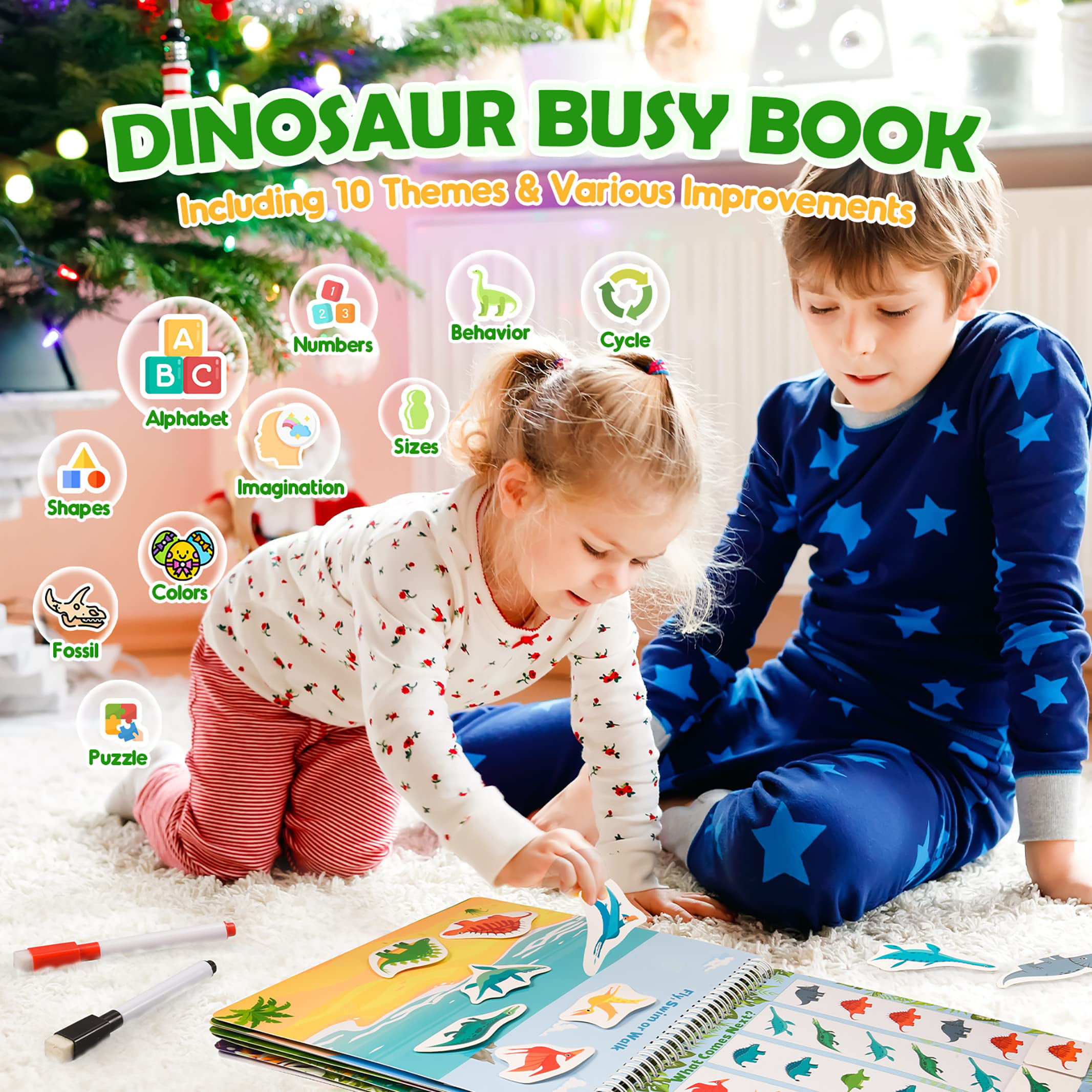 Busy Book for Kids, Preschool Montessori Toys for Toddlers, Autism Sensory  Educational Toys for 3 4 Years Old, Activity Binder Quiet Book, Early