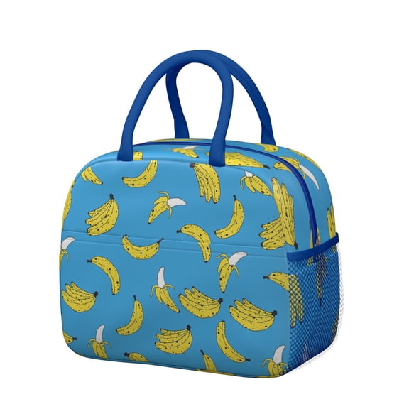 Lunch Bag Lunch Box for Women Reusable Insulated Lunch Bags,Water-Resistant Ripe Banana Print Art Cooler Lunch Tote Bag, Large Capacity for Work Travel Picnic