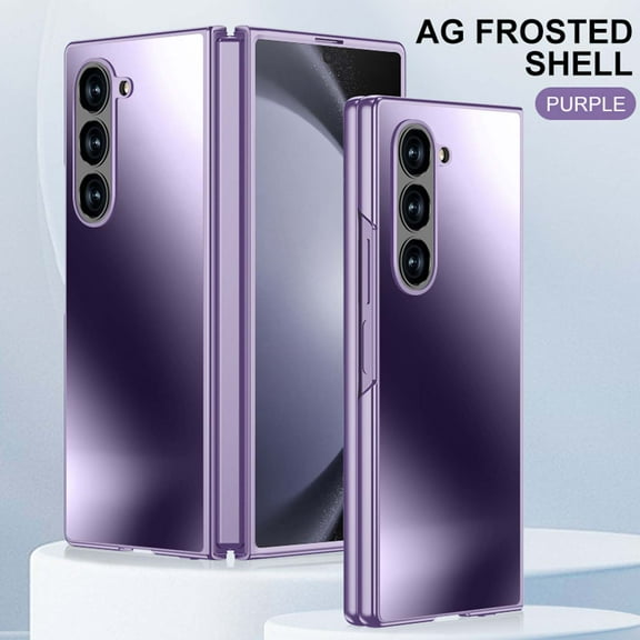 Compatible for Samsung Galaxy Z Fold 5 Phone Case Cover, Thin Slim Hard PC Smooth Cover for Women Men Aesthetic Design, Matte Solid Protective & Shockproof Rugged Phone Case,Purple