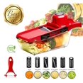 thumbnail image 1 of Vegetable Slicer Stainless Steel Vegetable Cutter 6 Blades Professional Mandolin Vegetable Grater Removable, 1 of 7
