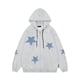 thumbnail image 1 of Gibobby Mujeres S Sudaderas con capucha Chaqueta con capucha y cremallera con parche de estrella Vintage a la moda de otoño para mujer, sudadera holgada informal para parejas （Gris， S), 1 of 3