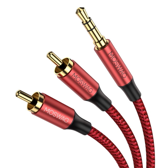 Adaptador de audio estéreo RCA MOSWAG de 3,5 mm macho a 2RCA macho