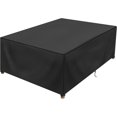 thumbnail image 1 of Funda para mesa de patio, 100% impermeable, 64 x 45 x 28 pulgadas, funda para mesa de exterior, funda rectangular para muebles de patio, muebles de comedor, mesas de café, sillas y sofás, color negro, 1 of 5