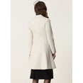 thumbnail image 3 of Abrigo Largo de Invierno para Mujer con Solapa y Doble Botonadura Blanco crema XL, 3 of 5