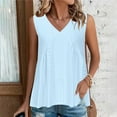 thumbnail image 2 of Timegard Eyelet Tank Tops for Women V-Neck Sleeveless Ruched Dressy Casual Loose Tops Summer Vacation, 2 of 7